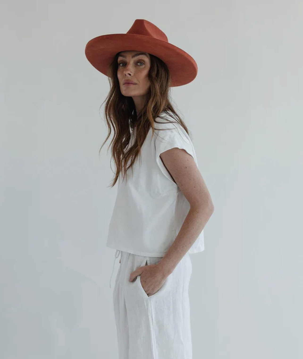 Amelia Pencil Brim by Gigi Pip - Clay