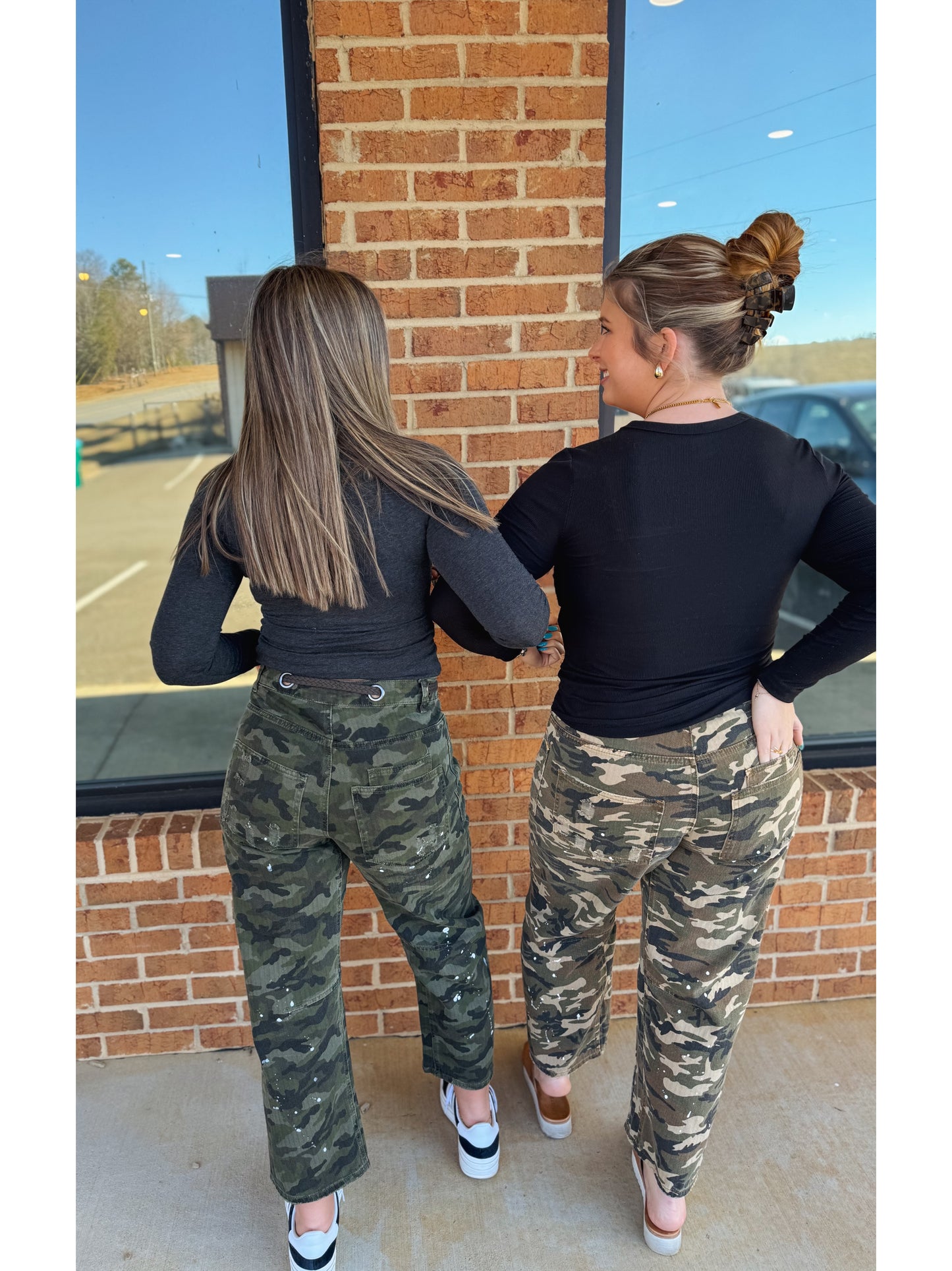 Washed Distressed Camo Pants