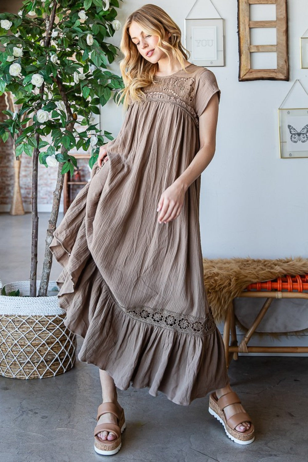 Neutral Navajo Maxi Dress