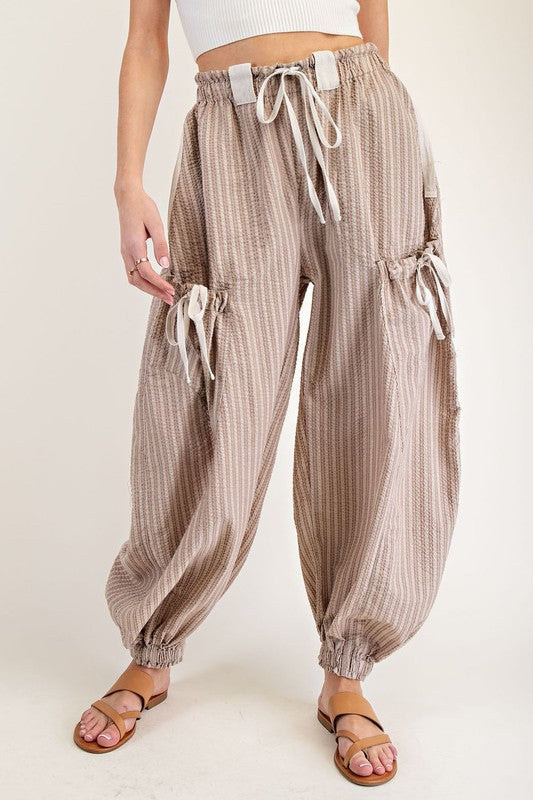 Natural Striped Joggers