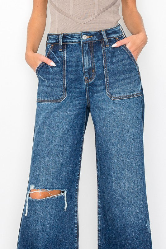 Ripped Flare Trouser Jeans