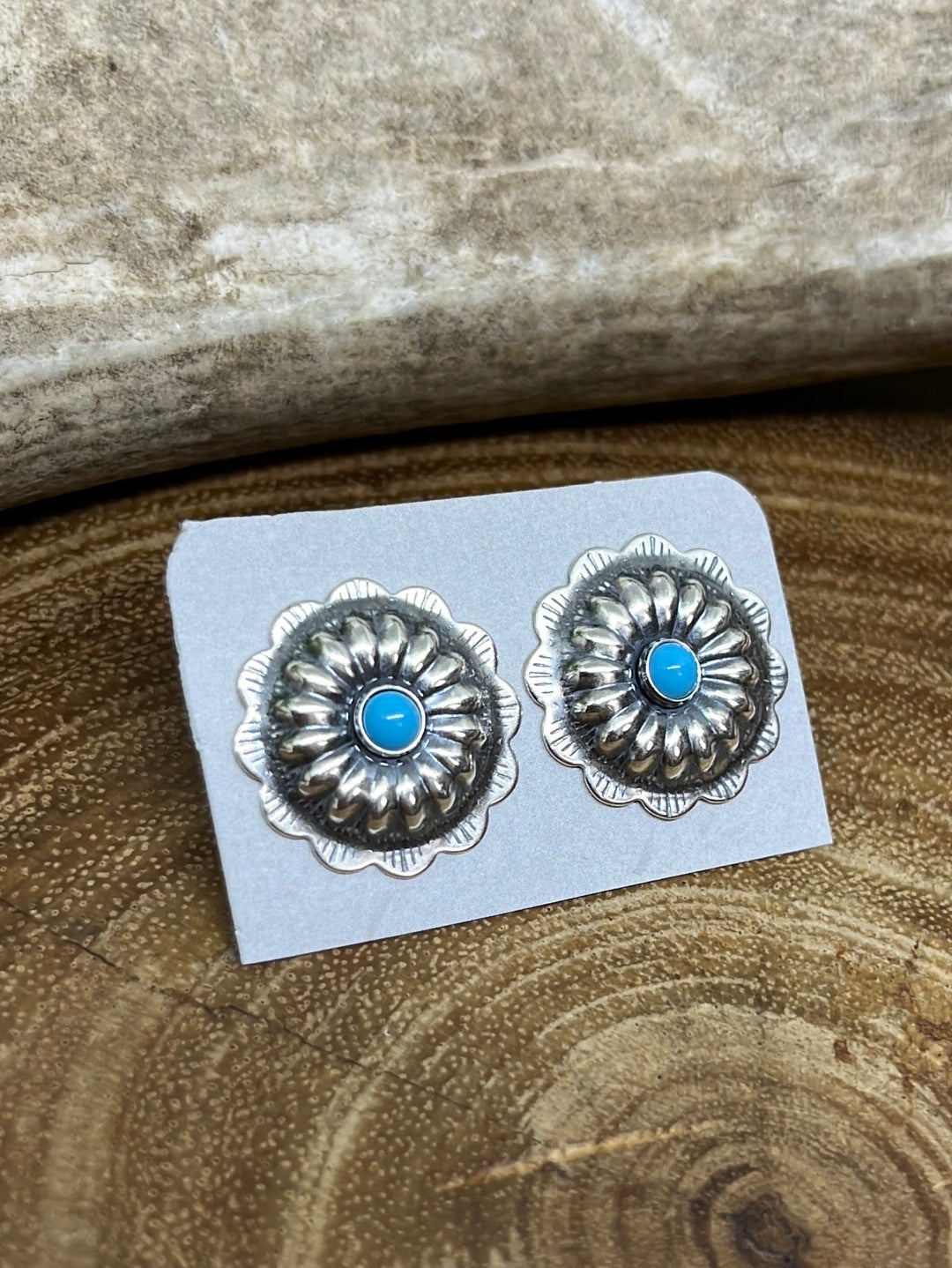 Scalloped Round Concho Earrings