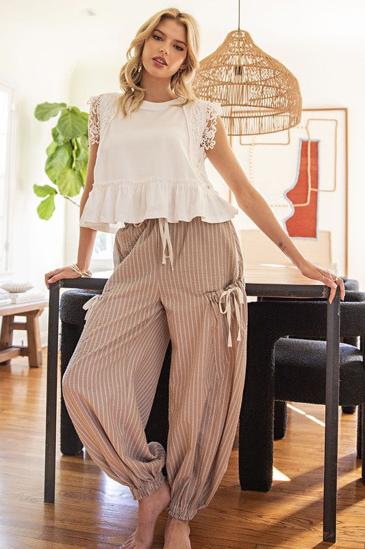 Natural Striped Joggers