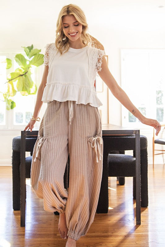 Natural Striped Joggers