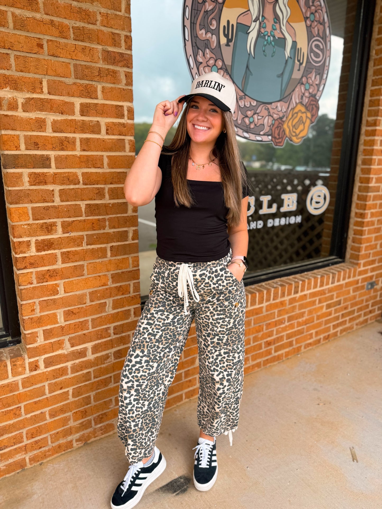 Leopard Drawstring Pants