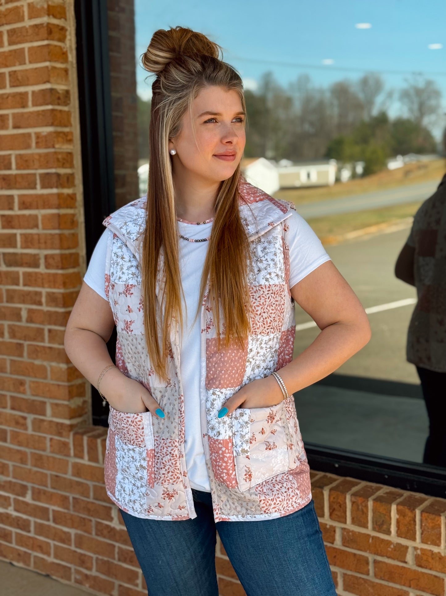 Waverly Patchwork Rose Quilted Ruby Vest by Ida Mae Home