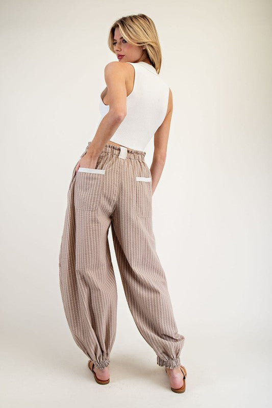 Natural Striped Joggers