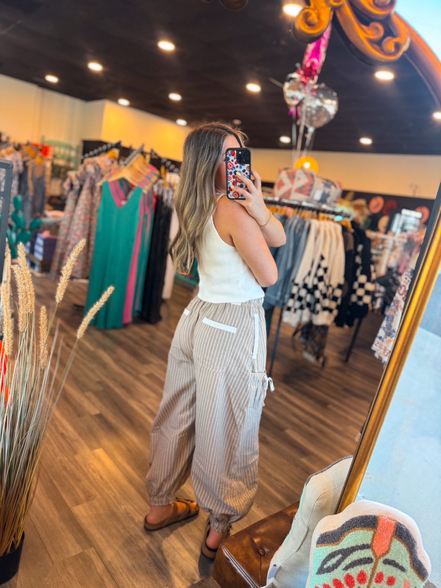 Natural Striped Joggers