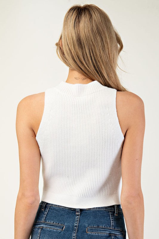 Sleeveless Sweater Top