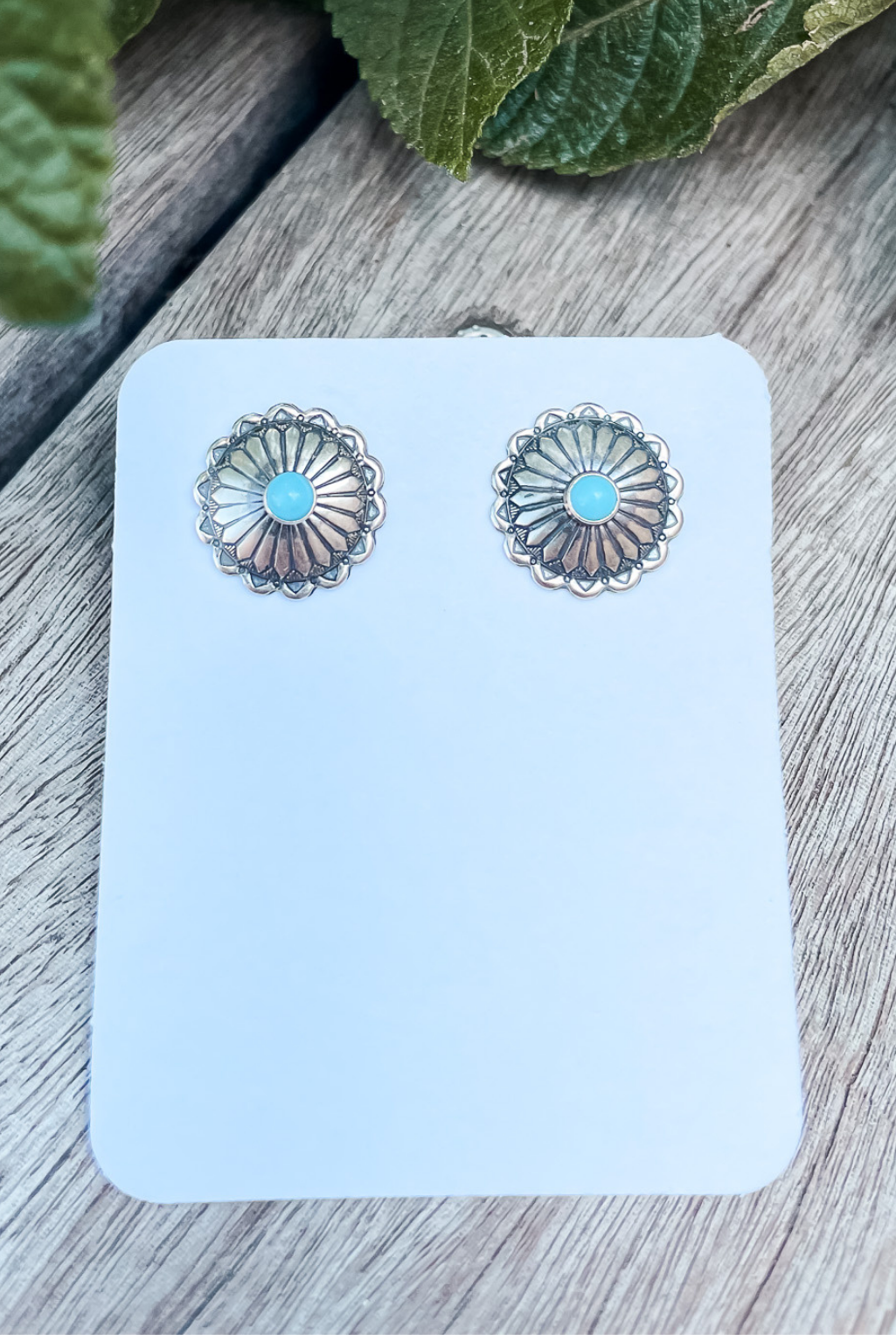 Concho Stud Turquoise Earrings