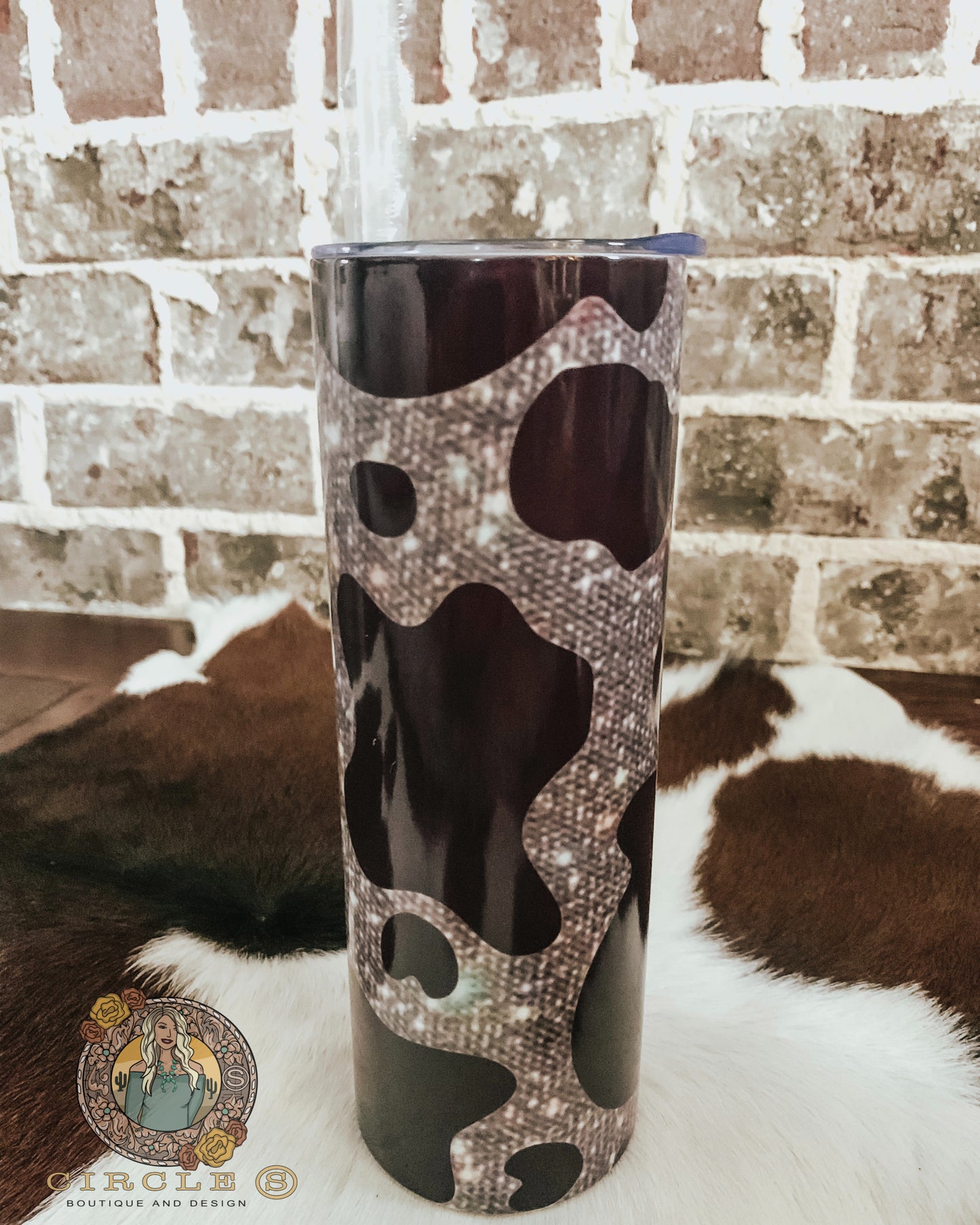 Glitter Cow Tumbler
