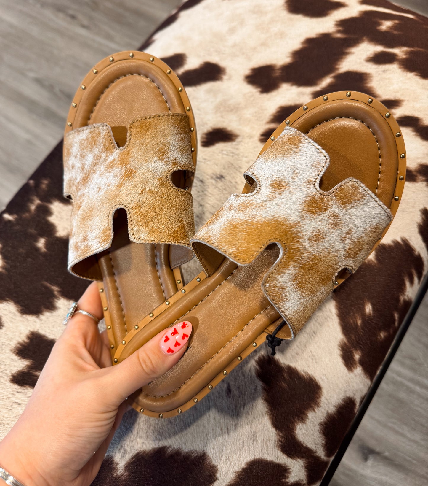 Darleena Cowhide Sandals