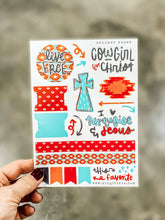 Load image into Gallery viewer, Cowgirls &amp; Jesus Bible Sticker Sheet
