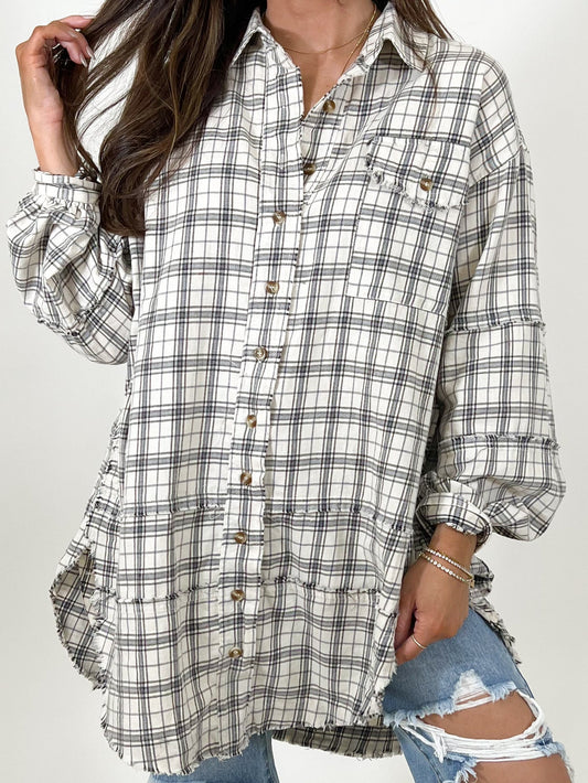 Oversized Natural Flannel Tunic