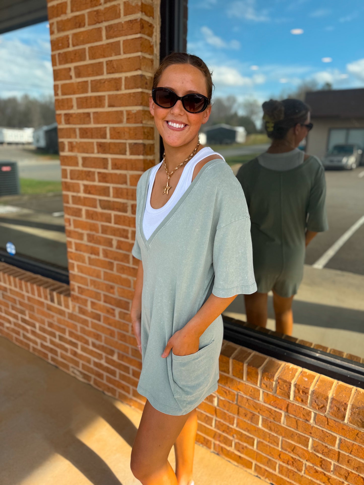 Sage Saturdays Romper