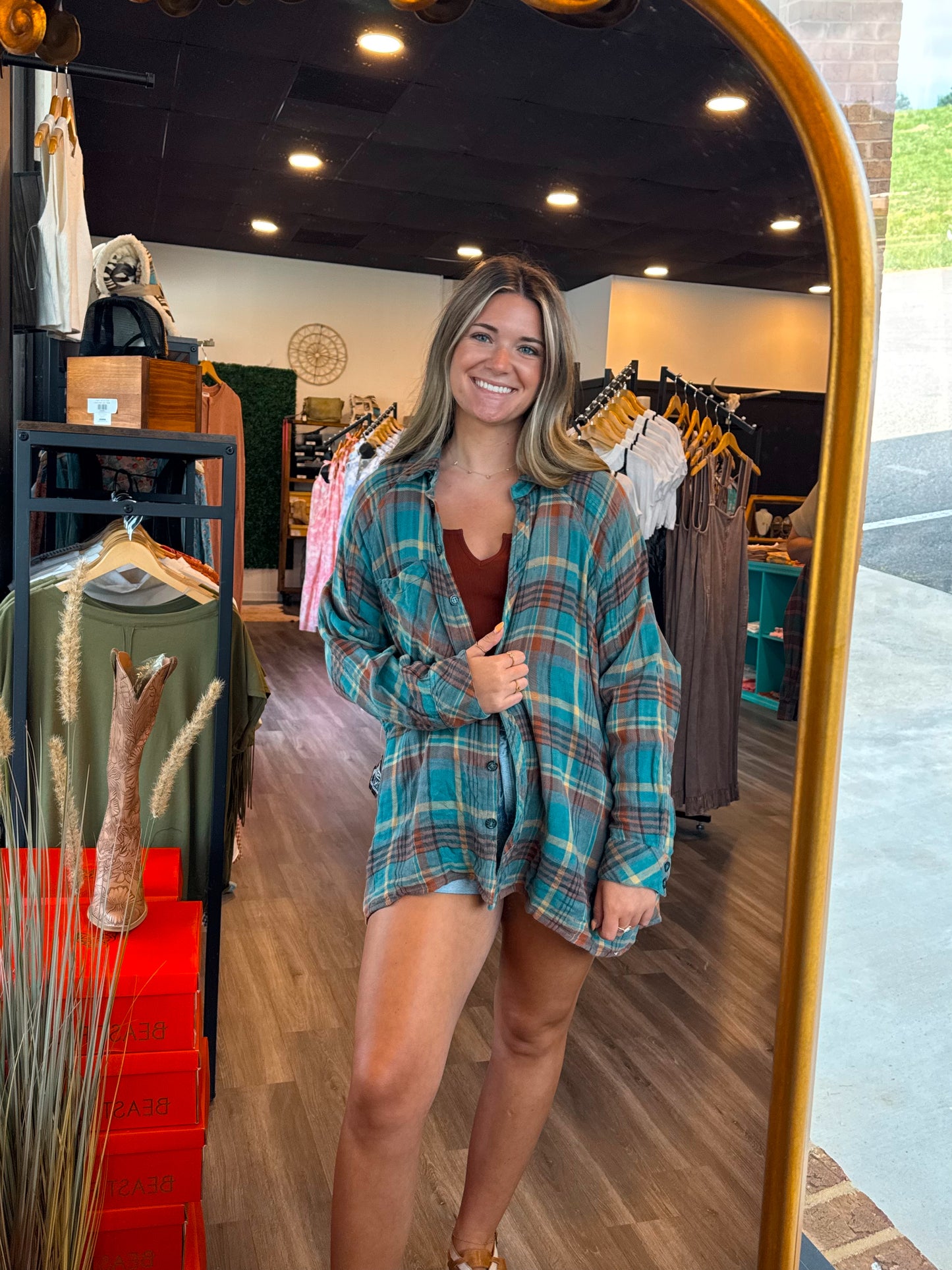 Rustic Teal Flannel