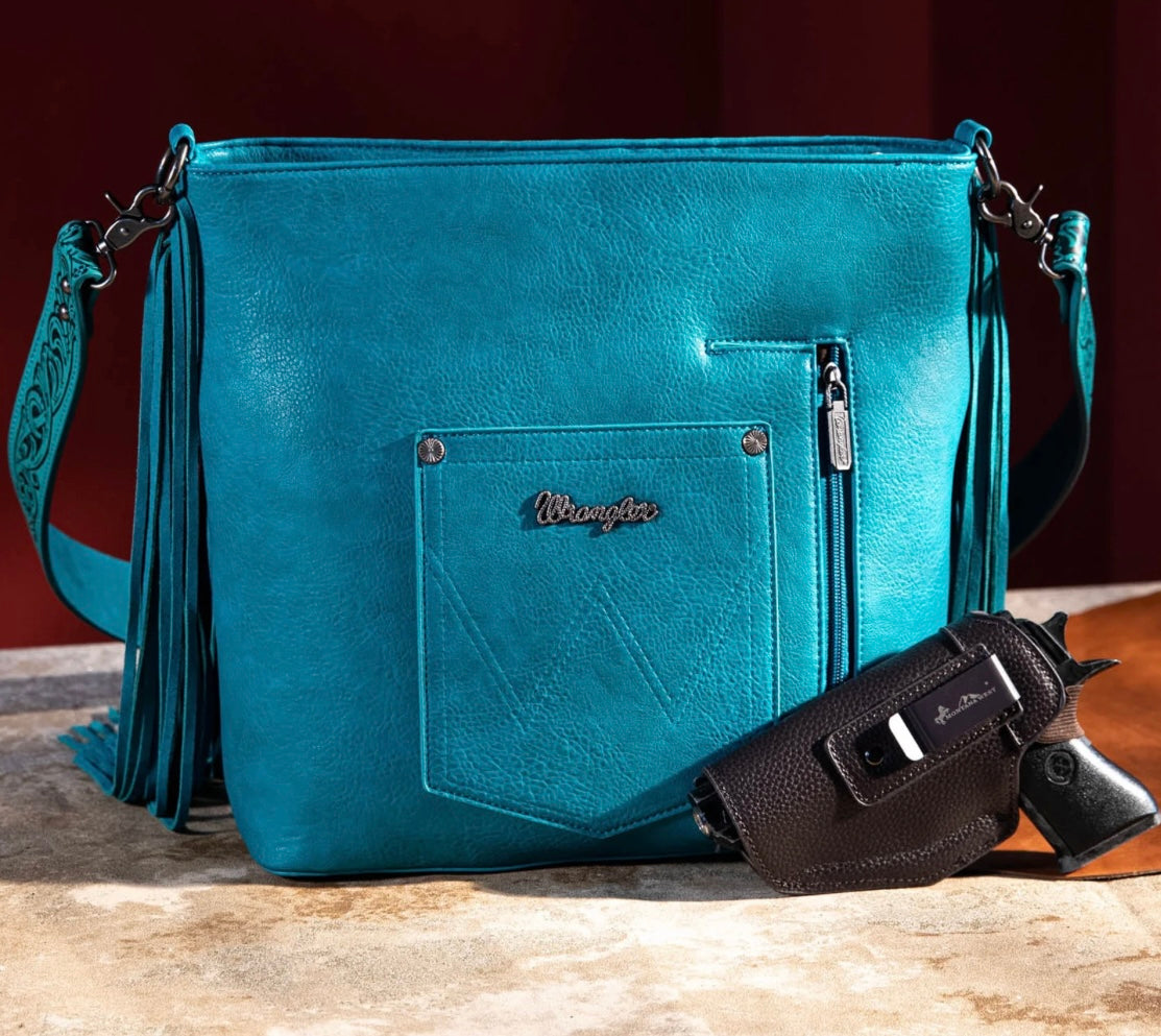 Wrangler Tooled Leather Crossbody - Concealed Carry