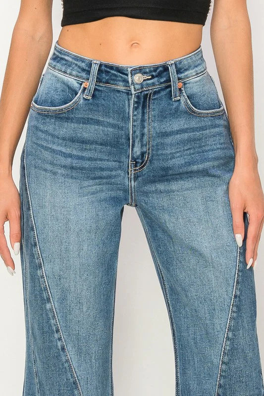 Dimensional High Rise Flare Jeans