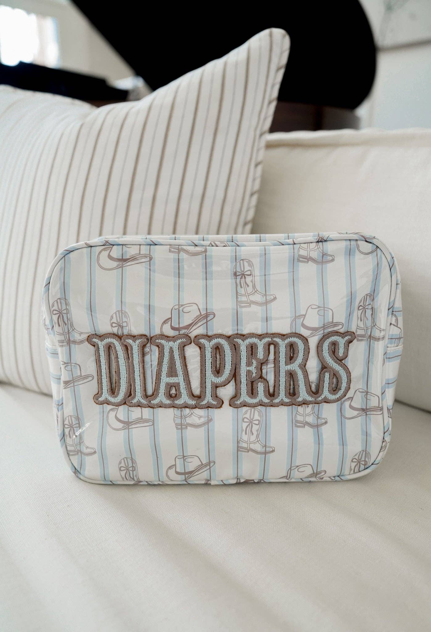Diapers XL - Western Blues Clear Coat Bag