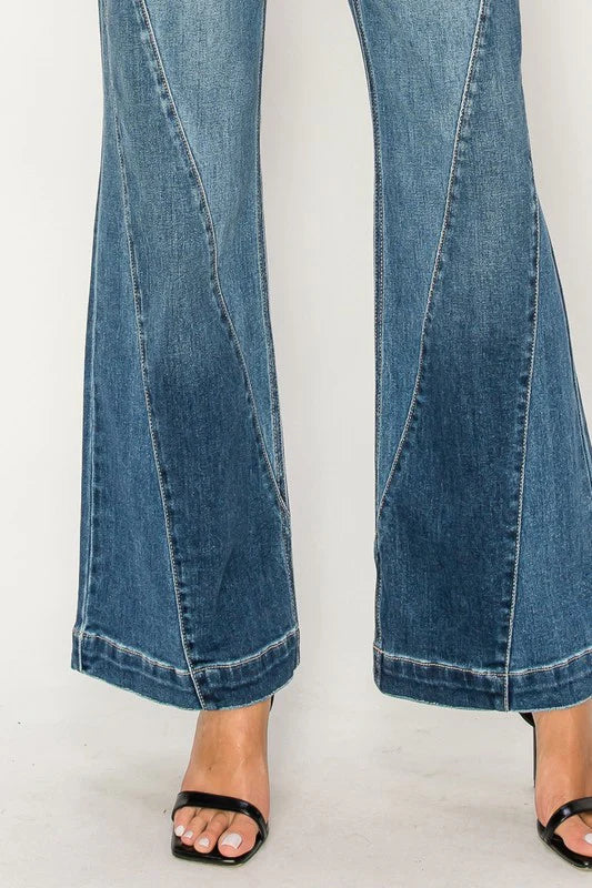 Dimensional High Rise Flare Jeans