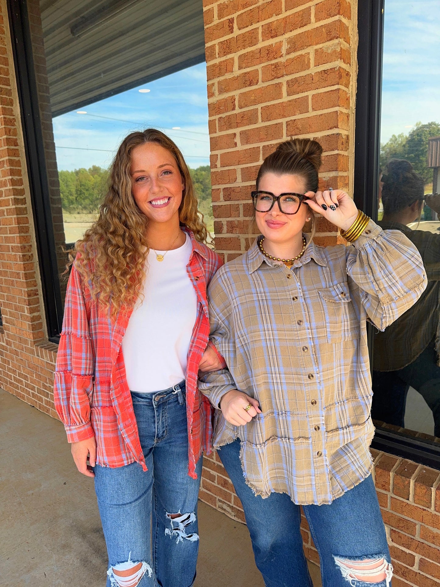 Sage Grey Vintage Flannel Top