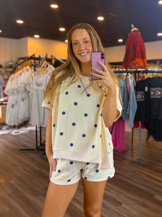 Butter Yellow + Navy Dot Set