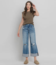 Load image into Gallery viewer, High Rise Wide Leg Cuffed Jeans
