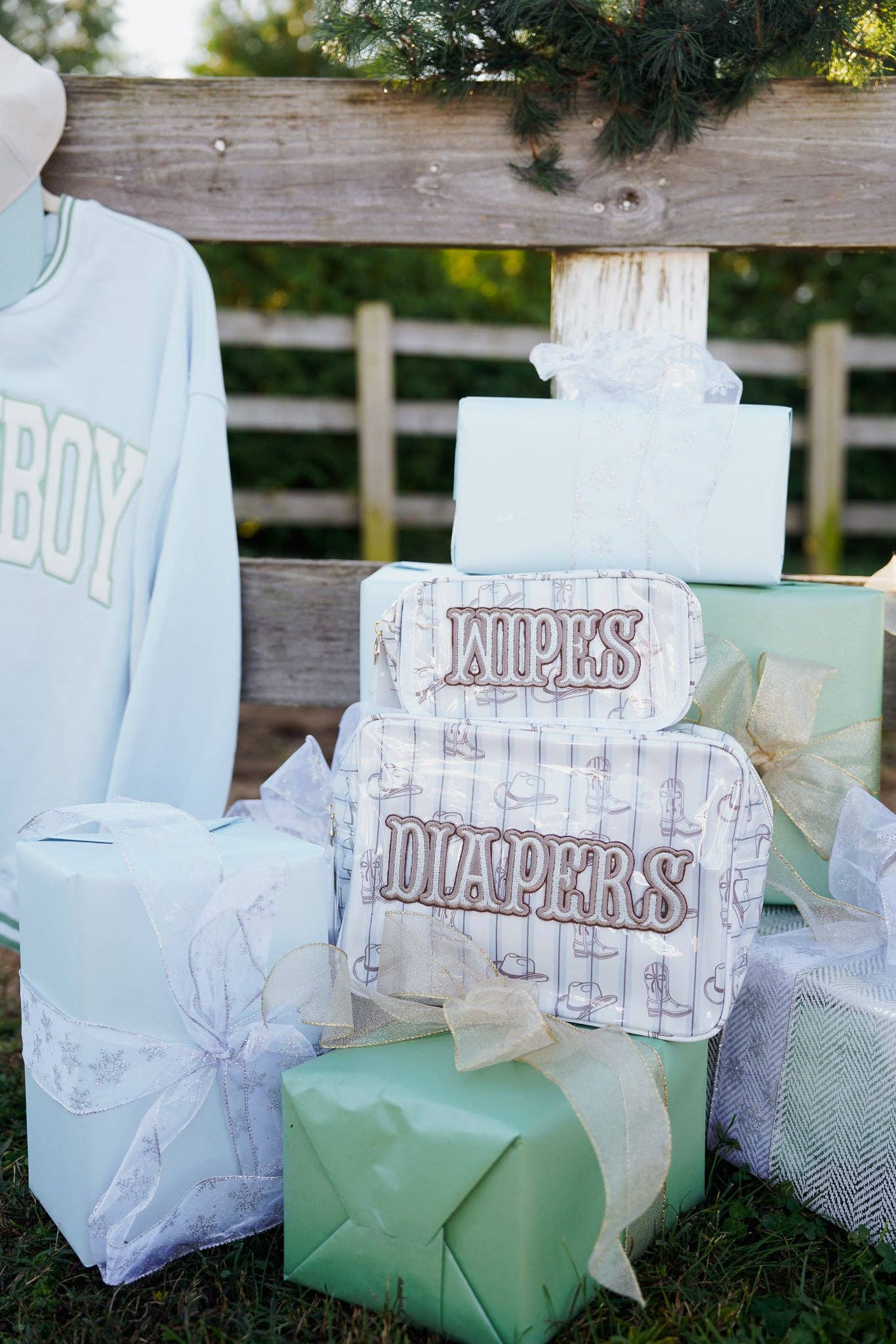 Diapers XL - Western Blues Clear Coat Bag