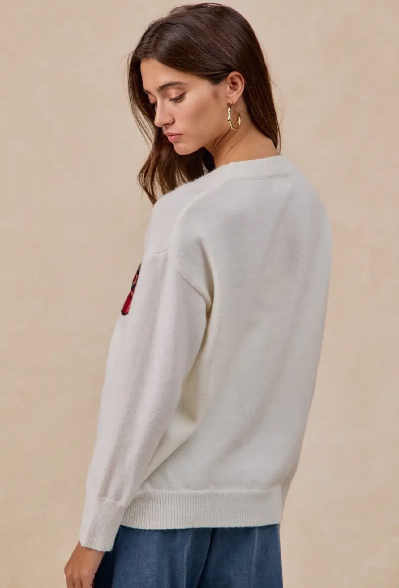 Tartan Plaid Bow Knit Top