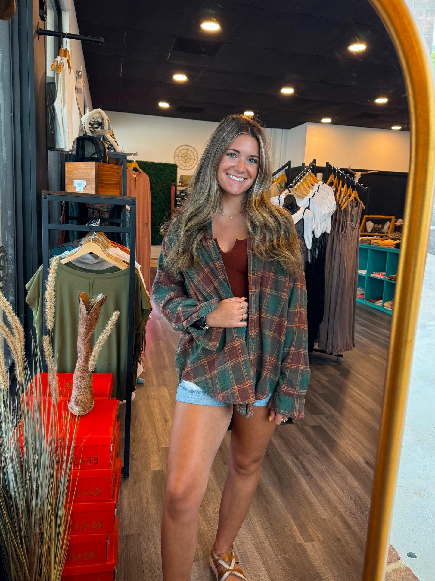 Rustic Green Dad Flannel