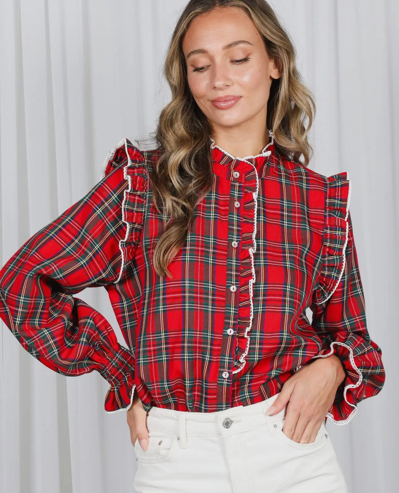 Tartan Plaid Holiday Blouse