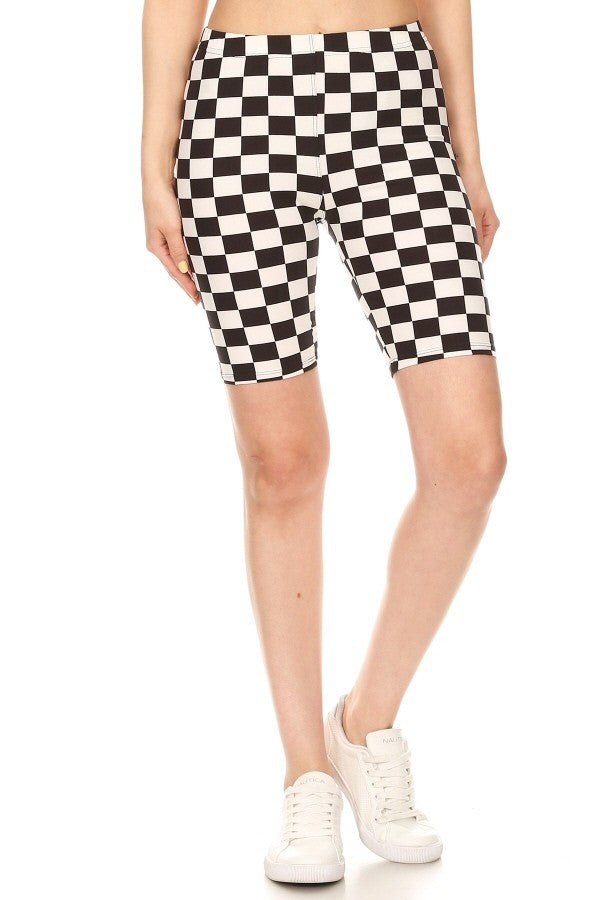 Checkered Out Biker Shorts