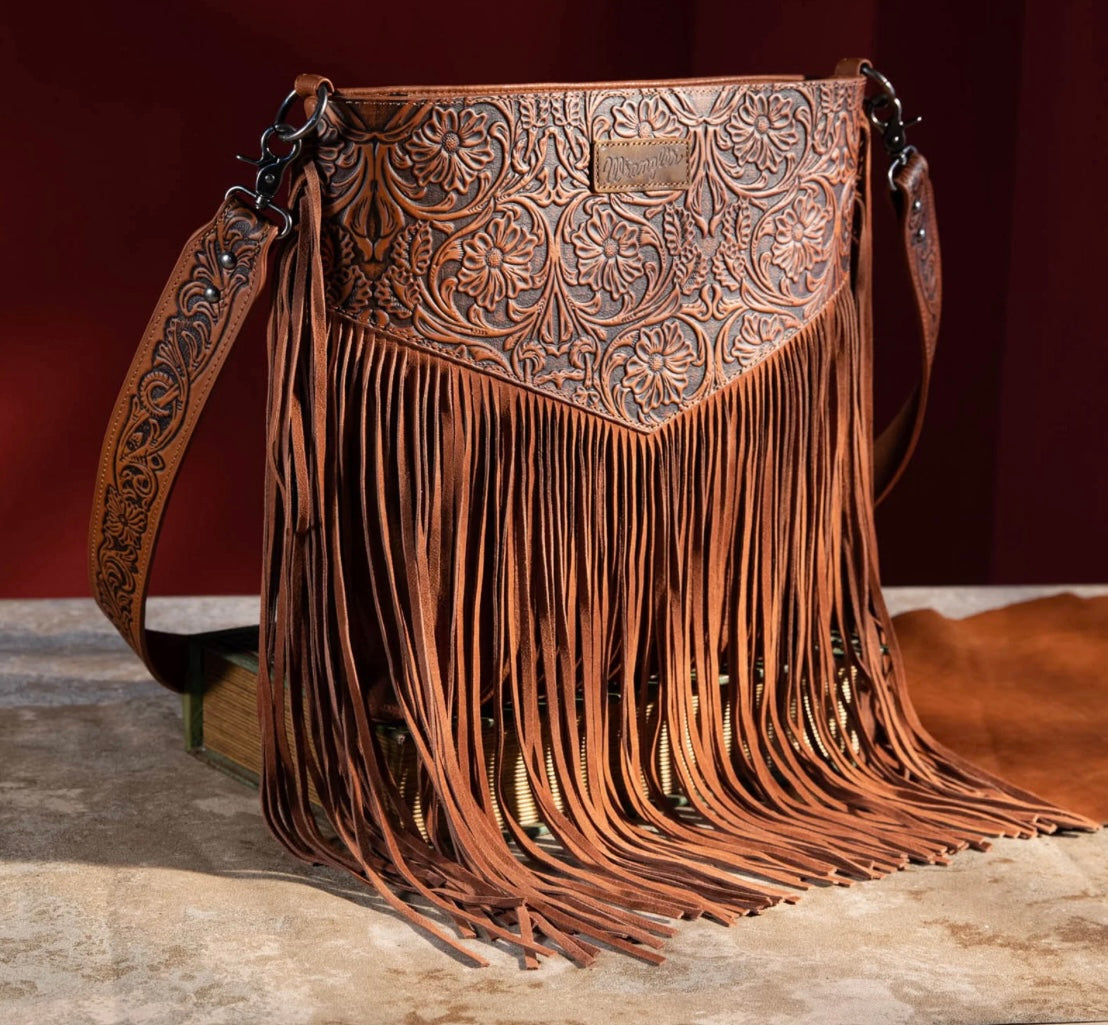 Wrangler Tooled Leather Crossbody - Concealed Carry