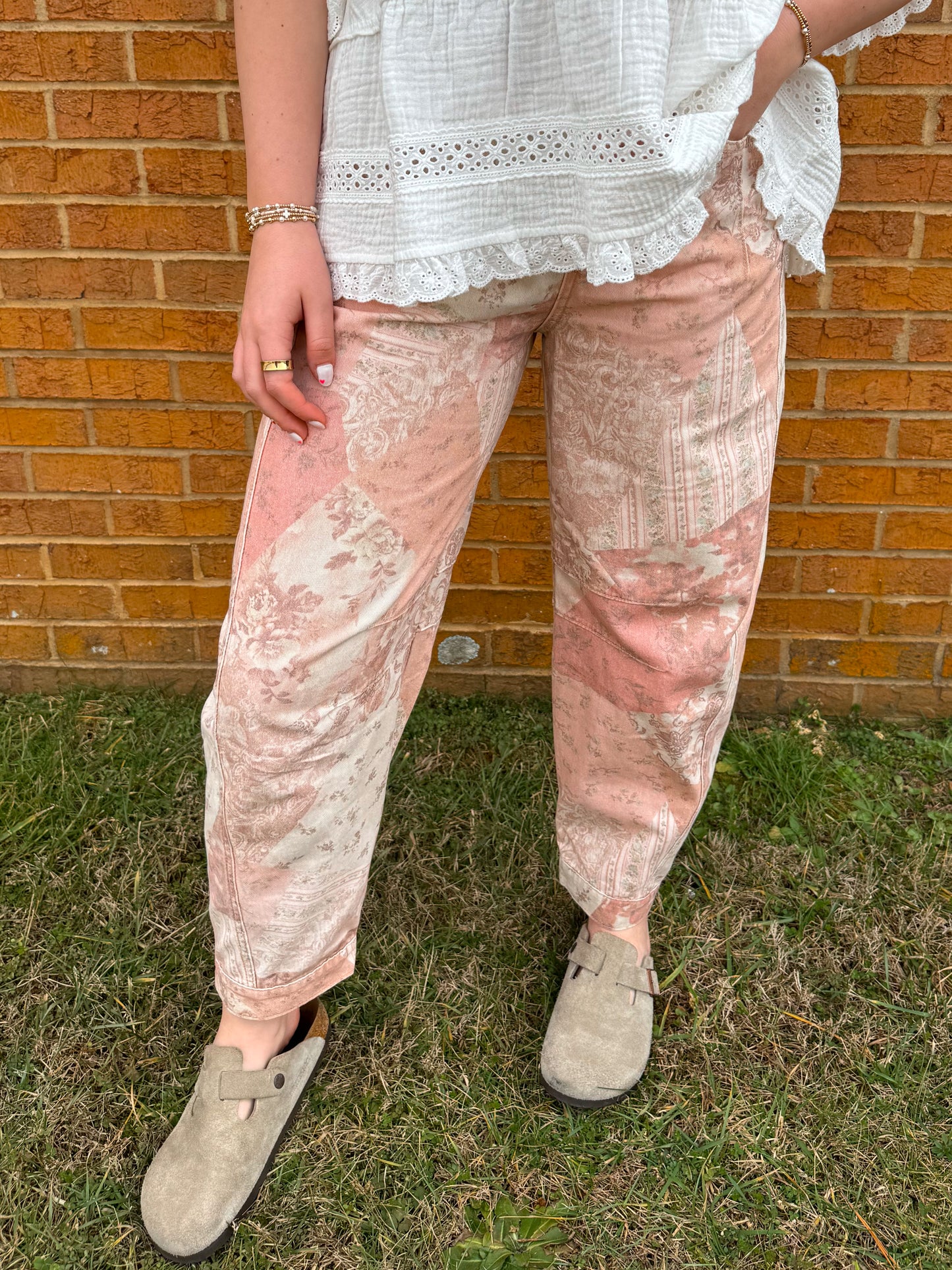 Pink Patchwork Jeans