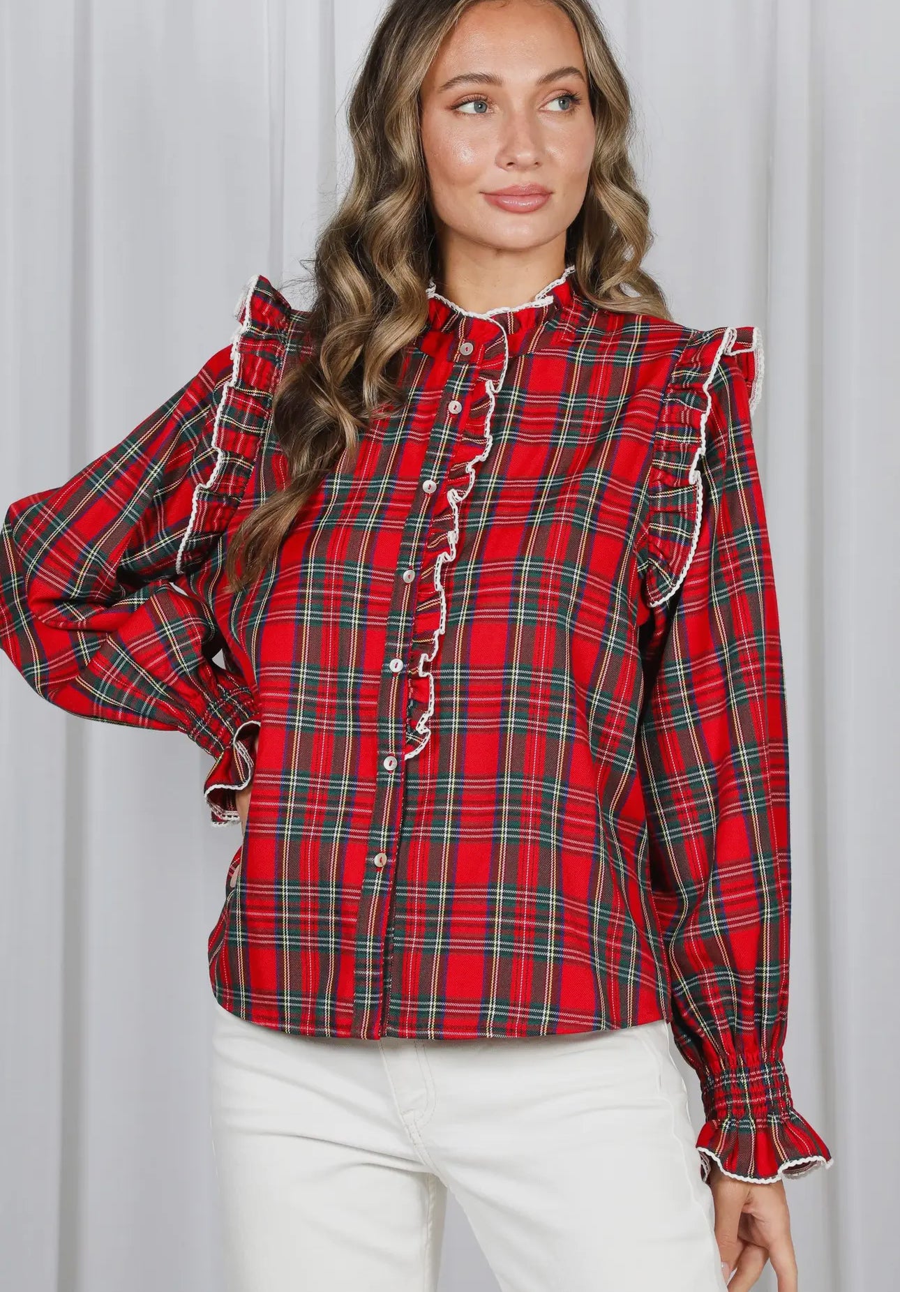 Tartan Plaid Holiday Blouse