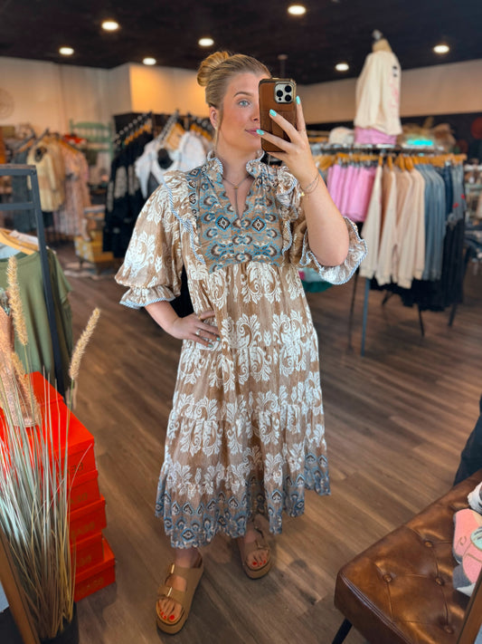 Desert Bloom Midi Dress
