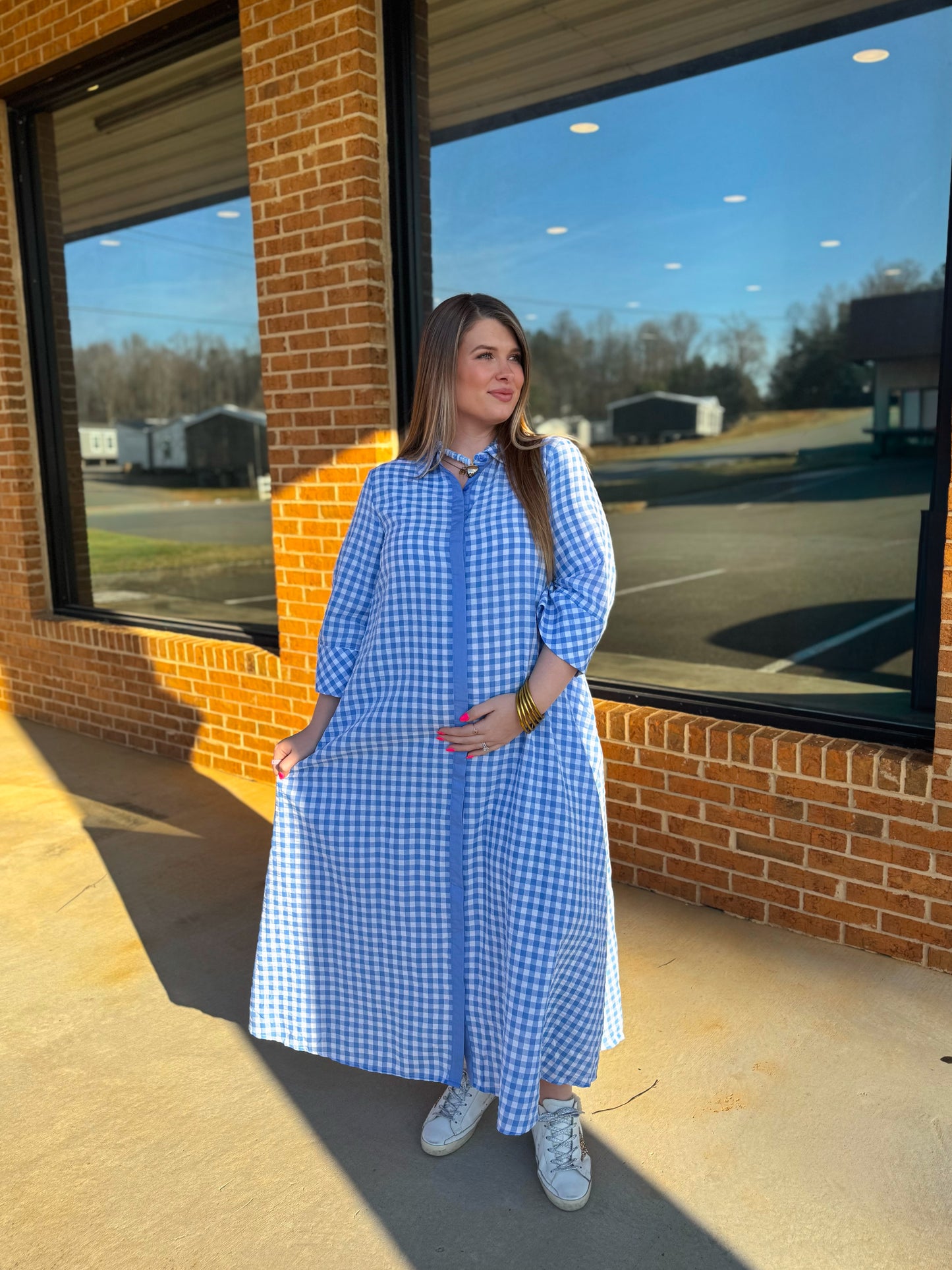 Gingham Blues Dress