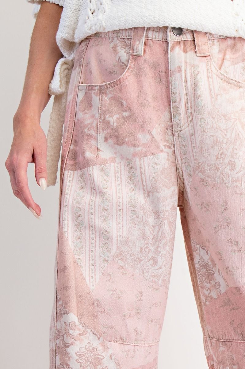 Pink Patchwork Jeans