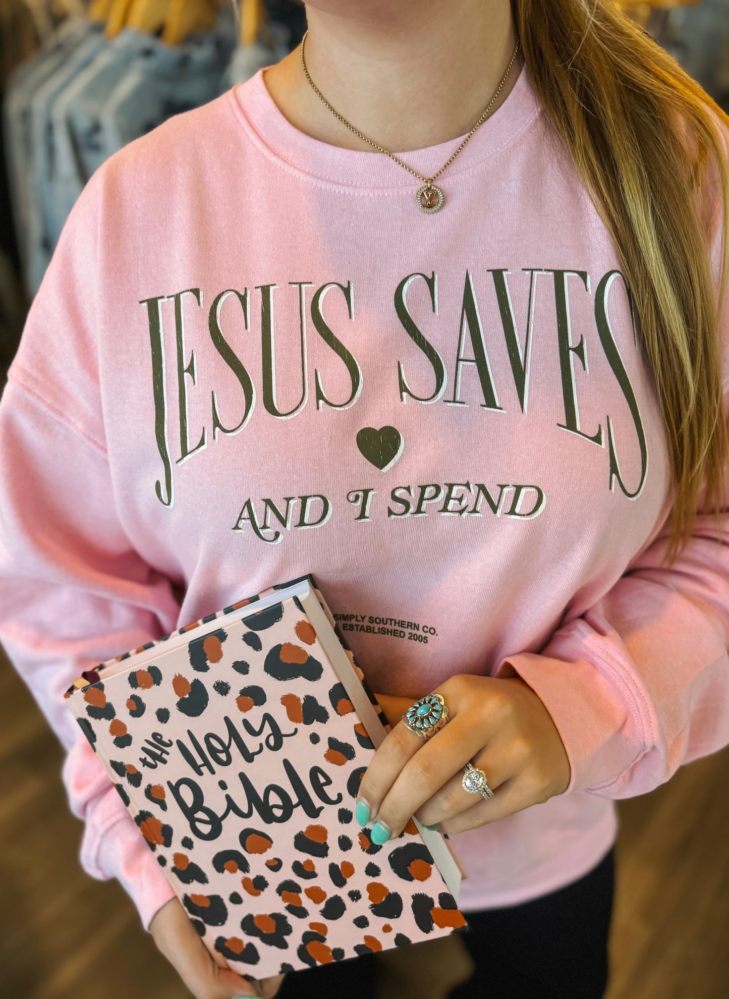 Jesus Saves & I Spend Crewneck