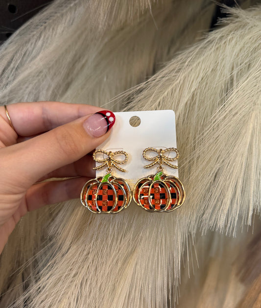 Bow Pumpkin Earrings