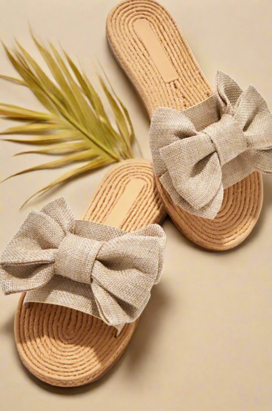 Athena Bow Sandals - Natural