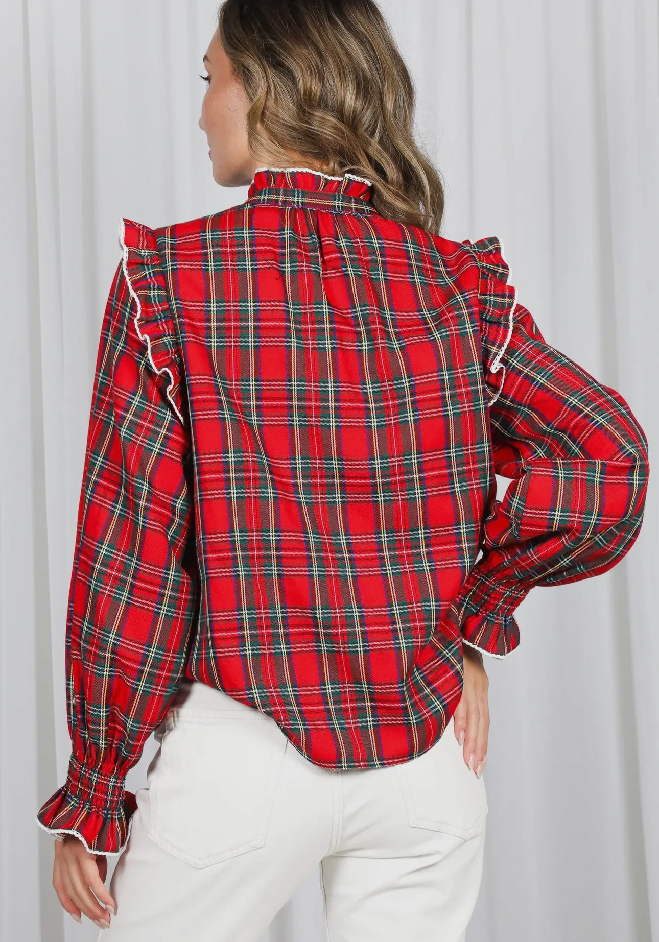 Tartan Plaid Holiday Blouse