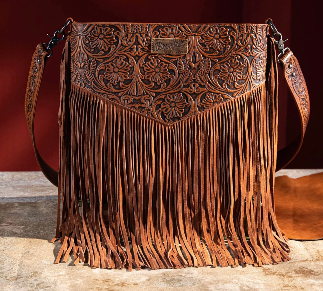 Wrangler Tooled Leather Crossbody - Concealed Carry