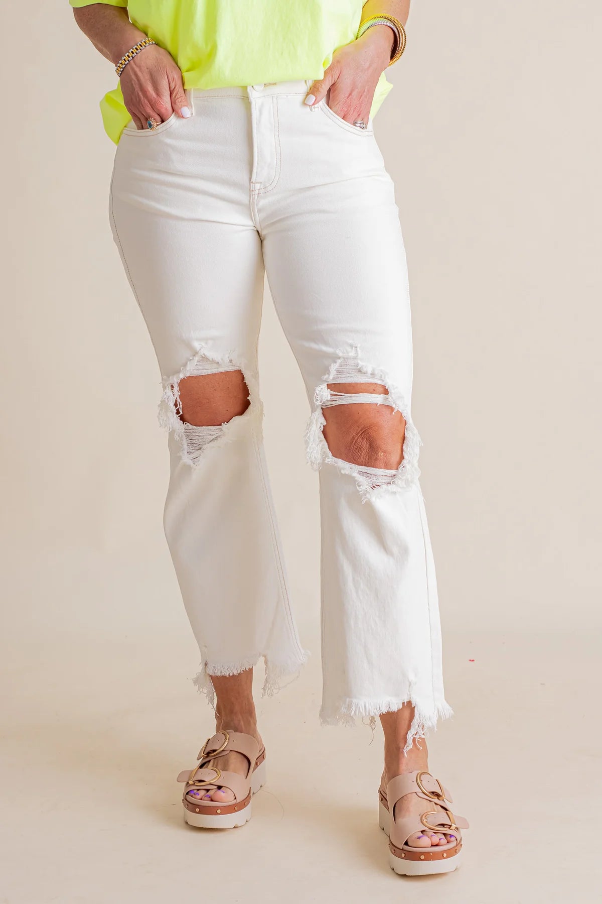 Summer Style Cropped Risen Jeans