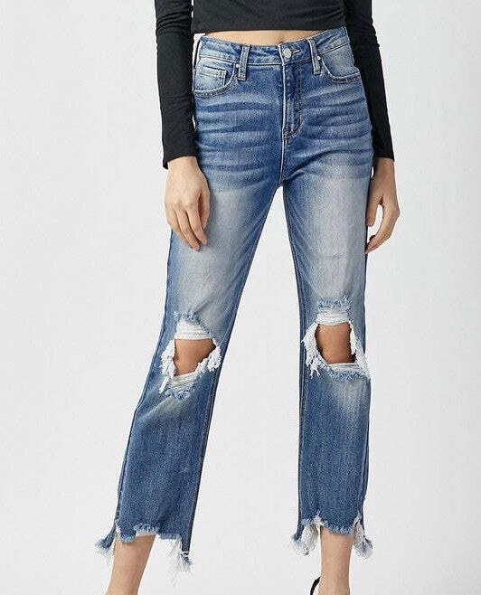 Stevie Straight Cropped Risen Jeans