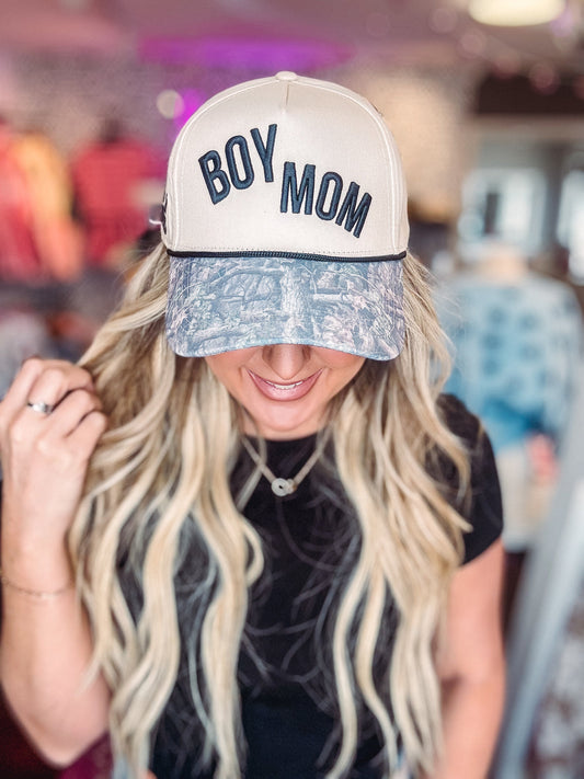 Boy Mom Camo Trucker Hat