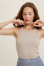 Load image into Gallery viewer, Ribbed Cropped Tank with Bra Insert

