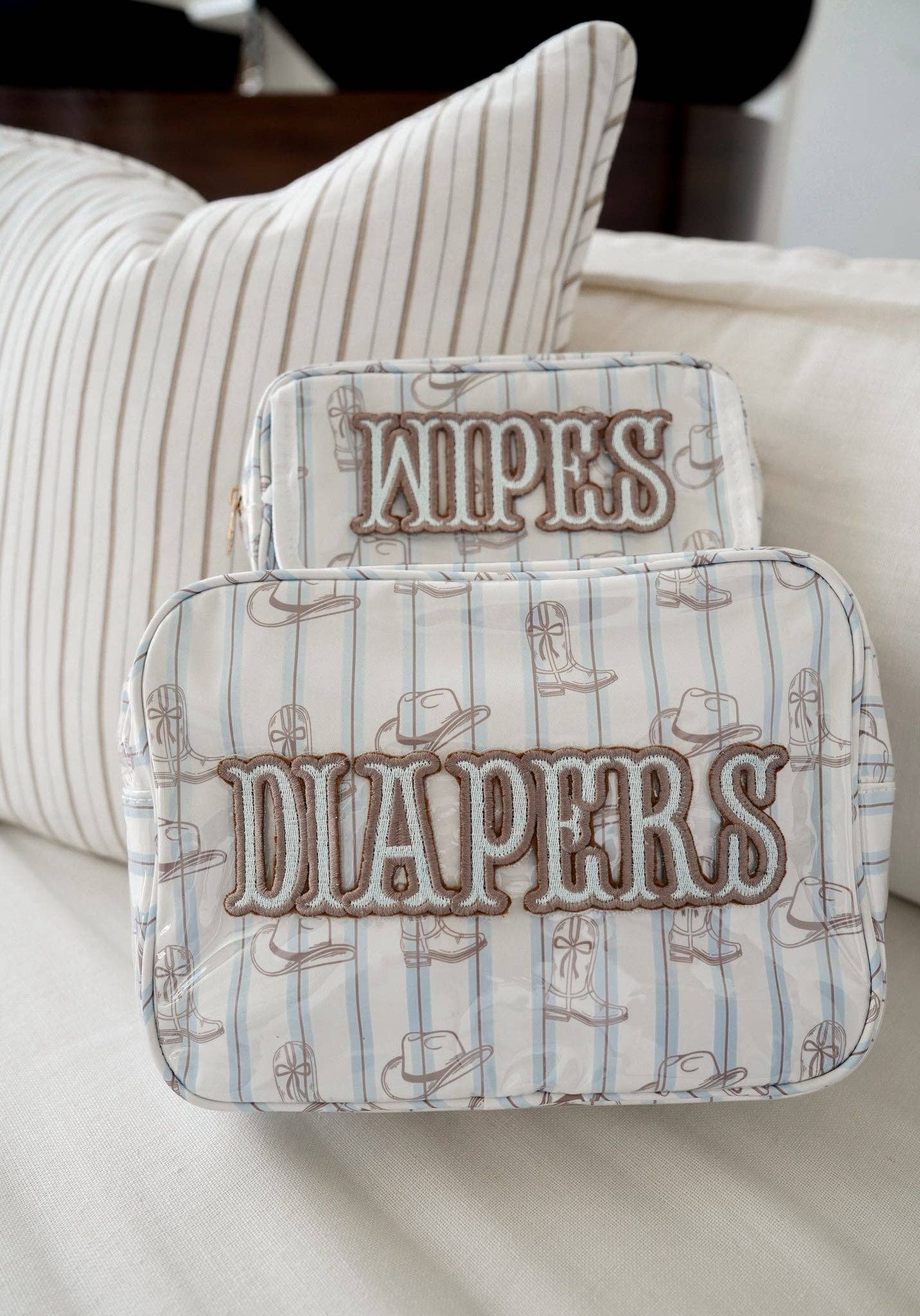 Diapers XL - Western Blues Clear Coat Bag