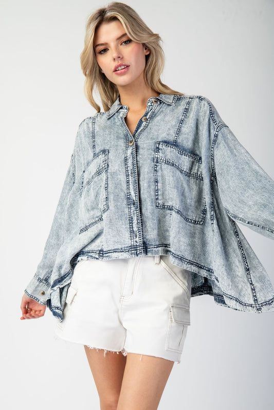 Free Vibes Button Down Denim