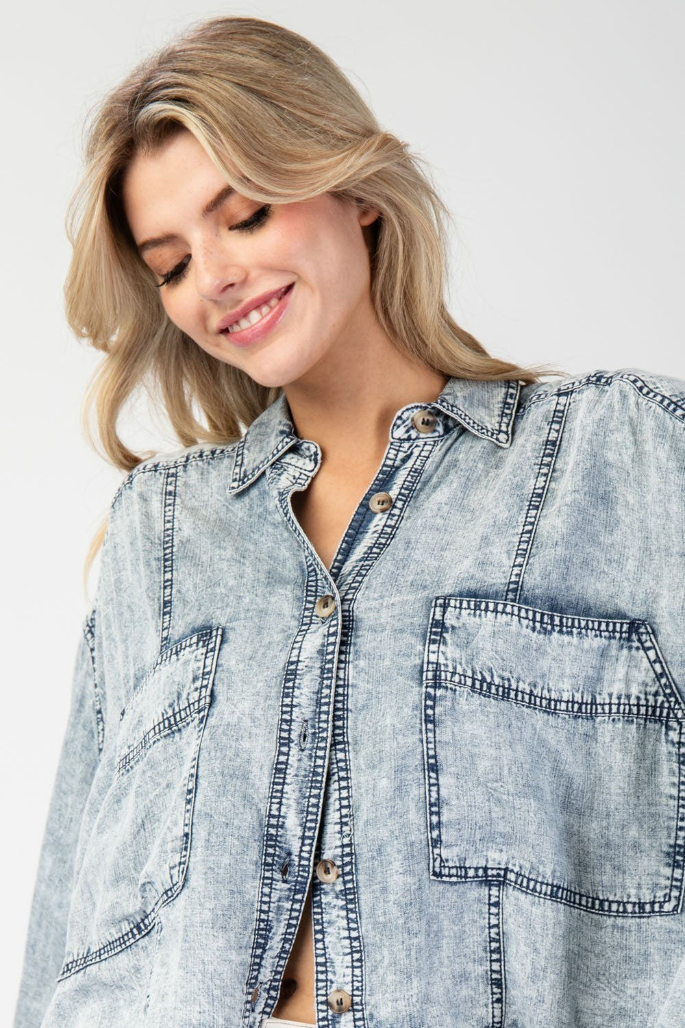 Free Vibes Button Down Denim